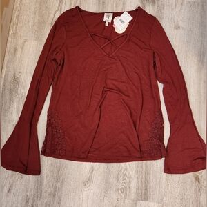 Self Esteem long sleeve bell sleeve top size xl